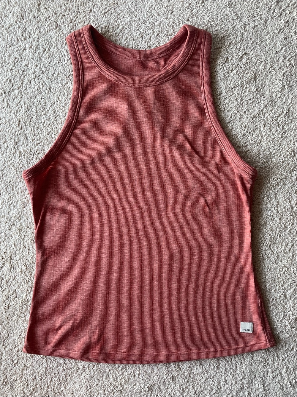 Vuori Ribbed Cotton Clay Tank Top Women Size M Athletic Gym Yoga Pilates Workout - Picture 1 of 5